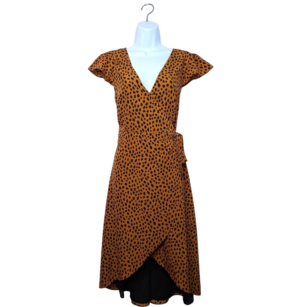 BB Dakota Leopard Wrap Maxi Dress Indie Sleaze Mob Wife Y2K Revival Coquette M